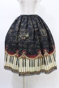 Enchantlic Enchantilly / アンティークエレガンスピアノ柄スカート Free ブラック/ワイン H-26-02-19-1044-LO-SK-NS-ZH