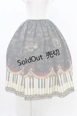 画像1: Enchantlic Enchantilly / アンティークエレガンスピアノ柄スカート Free ブラック/ワイン H-26-02-19-1044-LO-SK-NS-ZH