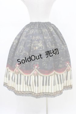 画像2: Enchantlic Enchantilly / アンティークエレガンスピアノ柄スカート Free ブラック/ワイン H-26-02-19-1044-LO-SK-NS-ZH