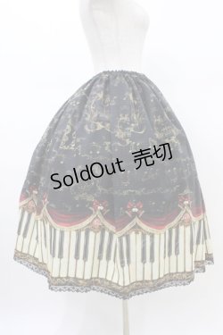 画像3: Enchantlic Enchantilly / アンティークエレガンスピアノ柄スカート Free ブラック/ワイン H-26-02-19-1044-LO-SK-NS-ZH
