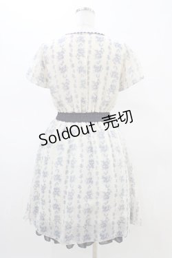 画像2: axes femme / 花柄シフォンワンピース M 生成り/ブルー H-26-02-19-1049-AX-OP-NS-ZH