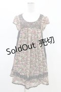 axes femme / 花柄シフォンワンピース M ブラック H-26-02-19-1050-AX-OP-NS-ZH