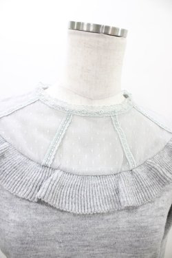 画像3: Secret Honey / ドットチュール切替フリルニット Free グレー H-26-02-19-1062-CA-TO-NS-ZH