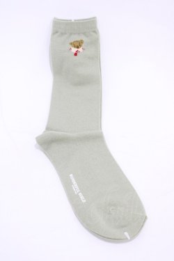 画像1: WONDERFUL WORLD / くまちゃんソックス  ミント H-26-02-19-1011-LO-ZA-NS-ZH