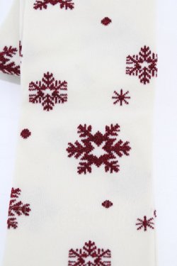 画像2: metamorphose / 雪の結晶オーバーニー  生成り/ボルドー H-26-02-19-1016-ME-ZA-NS-ZH