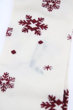 画像3: metamorphose / 雪の結晶オーバーニー  生成り/ボルドー H-26-02-19-1016-ME-ZA-NS-ZH