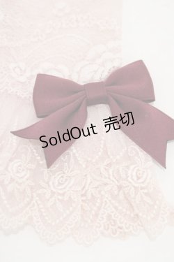 画像2: Mary Magdalene / リボン付レースカフス・ロング  ローズ/ボルドー H-26-02-19-1020-CL-ZA-NS-ZH
