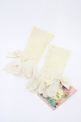 Mary Magdalene / リボン付レースカフス・ロング  生成り H-26-02-19-1021-CL-ZA-NS-ZH