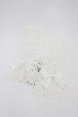 画像1: Mary Magdalene / リボン付レースカフス・ロング  オフホワイト H-26-02-19-1023-CL-ZA-NS-ZH