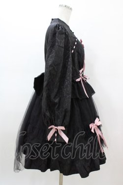 画像3: Eieyomi（海外ロリータブランド） / ジャガードワンピースセット M ブラック/ピンク H-26-02-19-1028-0-OP-NS-ZH