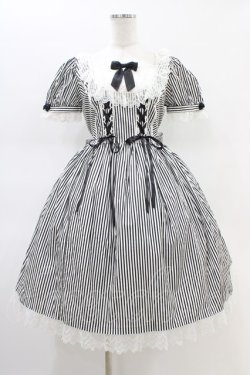 画像1: Angelic Pretty / Fancy Stripeワンピース Free ブラック H-26-02-19-1029-AP-OP-NS-ZH