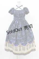 Enchantlic Enchantilly / アンティークエレガンスピアノワンピース Free ブラック/ブルー H-26-02-19-1034-LO-OP-NS-ZH