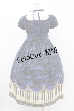 画像2: Enchantlic Enchantilly / アンティークエレガンスピアノワンピース Free ブラック/ブルー H-26-02-19-1034-LO-OP-NS-ZH