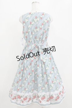 画像3: axes femme kawaii / いちご柄ジャンパースカート M サックス H-26-02-20-003-AX-OP-NS-ZH