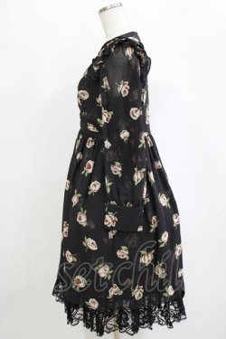 画像2: JESUS DIAMANTE / スカーフワンピース 42 バルドー薔薇/ブラック H-26-02-20-029-JE-OP-NS-ZH
