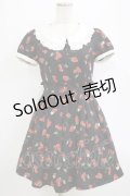 Ank Rouge / ランダムチェリーベリー衿付きワンピース M ブラック H-26-02-20-032-CA-OP-NS-ZH