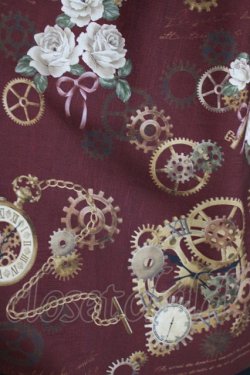 画像4: axes femme / レトロクロック柄ジャンスカ M ワイン H-26-02-20-004-AX-OP-NS-ZH