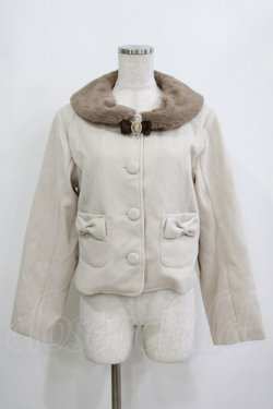 画像1: m petit by misako / AM*ファーエリショートJK S ベージュ H-26-02-20-043-LO-CO-NS-ZH