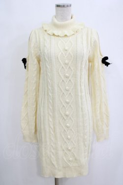 画像1: Ank Rouge / 肩開きニットワンピース M アイボリー H-26-02-20-044-CA-OP-NS-ZH