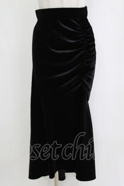 画像1: LOLITAその他 / LVEU./Shirring velour mermaid skirt Free ブラック H-26-02-20-045-LO-SK-NS-ZH