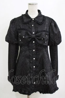 画像1: Ank Rouge / リボンジャガードセットアップ M ブラック H-26-02-20-047-CA-OP-NS-ZH