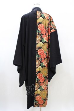 画像2: Deorart / 和柄切替着流しガウン M 黒 H-26-02-20-1037-PU-JA-KB-ZH