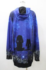 画像2: NieR Clothing / 総柄ZIPパーカー  青 H-26-02-20-1038-PU-TO-KB-ZH (2)