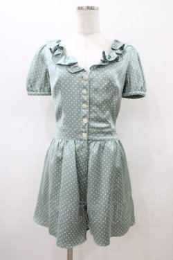 画像1: MILK / ラッフルカラーコンビネゾン  グリーン H-26-02-20-1014-ML-PA-AK-ZH