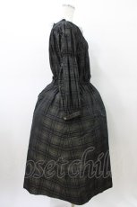 画像3: Jane Marple / Memory shadow check shirring dress  ブラック H-26-02-20-1016-JM-OP-KB-ZH (3)