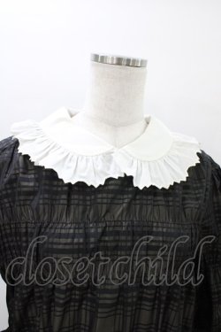 画像4: Jane Marple / Memory shadow check shirring dress  ブラック H-26-02-20-1016-JM-OP-KB-ZH