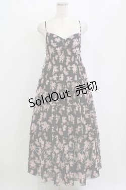 画像1: JESUS DIAMANTE / ディアマンテカリブマキシ 38 秋ぼかし薔薇ブラック H-26-02-20-006-JE-OP-NS-ZH