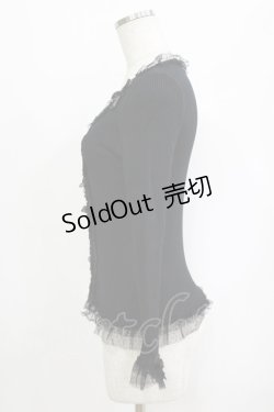 画像2: JESUS DIAMANTE / ドットチュールカーディガン 38 ブラック H-26-02-20-055-JE-TO-NS-ZH