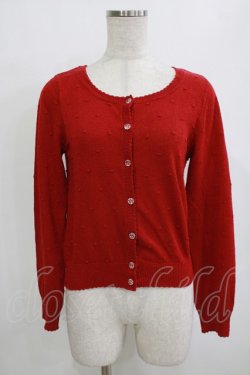 画像1: Ank Rouge / ドットカーディガン M レッド H-26-02-20-058-CA-TO-NS-ZH