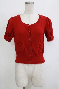 画像1: Ank Rouge / ハートポケットカーディガン M レッド H-26-02-20-059-CA-TO-NS-ZH