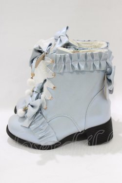 画像2: 母家（海外ロリータブランド） / ショートブーツ 22.5cm ブルー H-26-02-20-083-PU-BG-NS-ZH