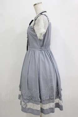 画像2: axes femme POETIQUE / レースビスチェ切り替えワンピ M ブルーグレー H-26-02-21-024-AX-OP-NS-ZH