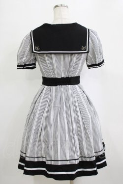 画像3: Secret Honey / ストライプセーラーワンピース Free ブラック H-26-02-21-029-CA-OP-NS-ZH