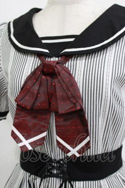 画像4: Secret Honey / ストライプセーラーワンピース Free ブラック H-26-02-21-029-CA-OP-NS-ZH