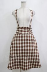 画像1: axes femme POETIQUE / バックプリーツサス付スカート M ブラウン H-26-02-21-031-AX-SK-NS-ZH (1)