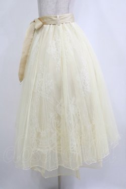 画像2: axes femme POETIQUE / リボン付レース×チュールスカート M イエロー H-26-02-21-032-AX-SK-NS-ZH