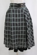 axes femme / 裾プリーツチェック柄スカート M グリーン H-26-02-21-035-AX-SK-NS-ZH