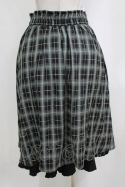 画像3: axes femme / 裾プリーツチェック柄スカート M グリーン H-26-02-21-035-AX-SK-NS-ZH