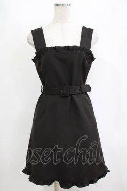 画像1: Ank Rouge / ベルト付きジャンパースカート M ブラック H-26-02-21-040-CA-OP-NS-ZH