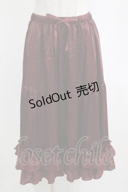 画像1: axes femme kawaii / ミディフリルペチスカート M ワイン H-26-02-21-046-AX-SK-NS-ZH