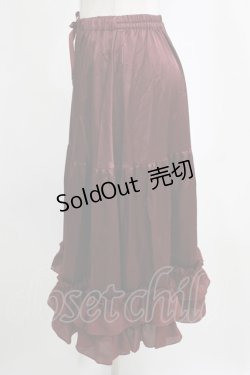 画像2: axes femme kawaii / ミディフリルペチスカート M ワイン H-26-02-21-046-AX-SK-NS-ZH