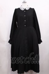 m petit by misako / AM*レースエリプリーツワンピース L ブラック H-26-02-21-1001-LO-OP-NS-ZH