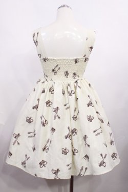 画像2: Ank Rouge / カトラリー柄ジャンパースカート M オフ H-26-02-21-1005-CA-OP-NS-ZH