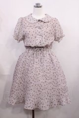 Ank Rouge / PetitRoseプリーツシフォンワンピース M ピンク H-26-02-21-1006-CA-OP-NS-ZH