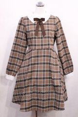 Amavel / チェックワンピース Free ベージュ H-26-02-21-1002-CA-OP-NS-ZH