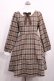 画像1: Amavel / チェックワンピース Free ベージュ H-26-02-21-1002-CA-OP-NS-ZH (1)